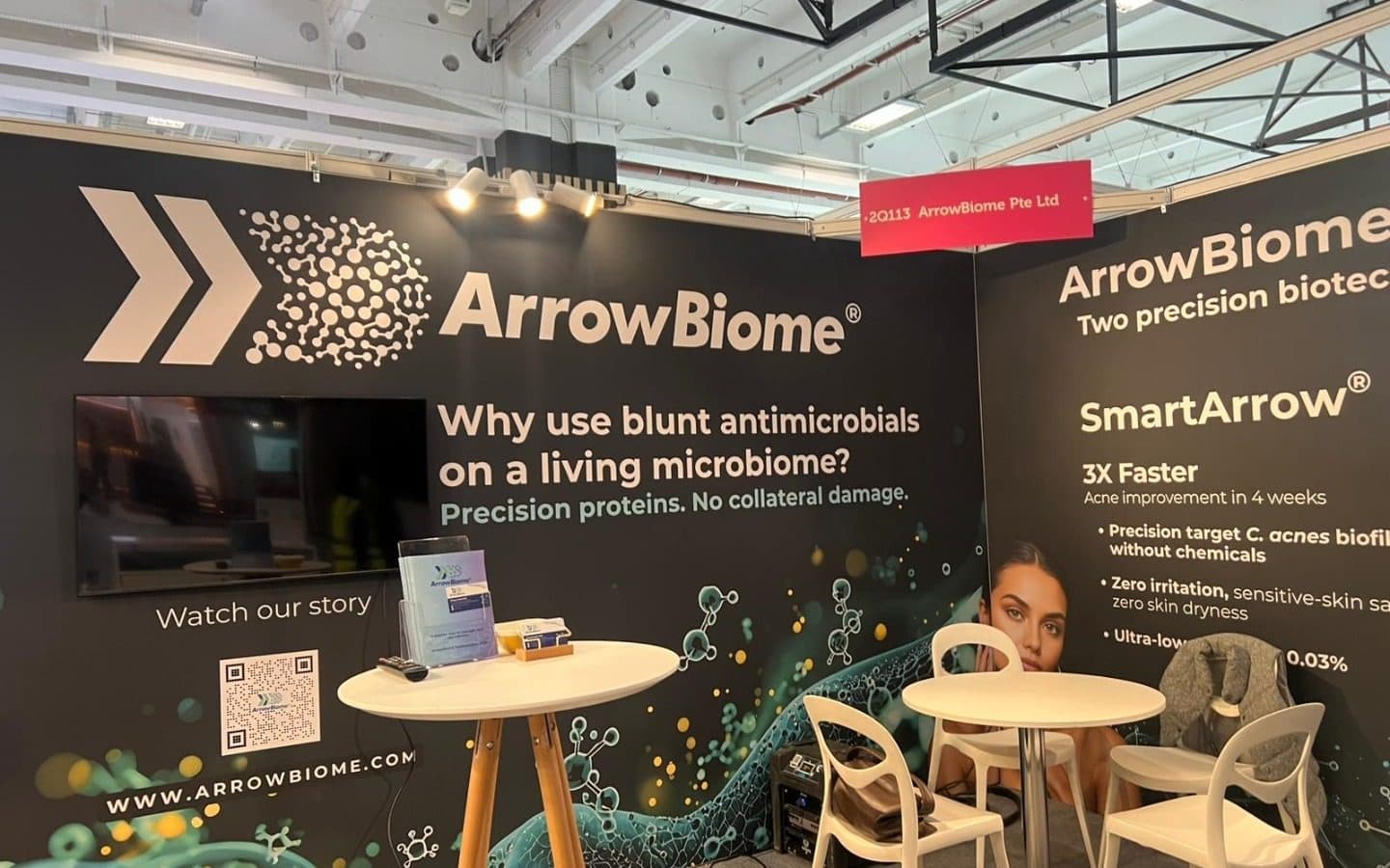 The ArrowBiome stand at in-cosmetics Global 2026, Paris